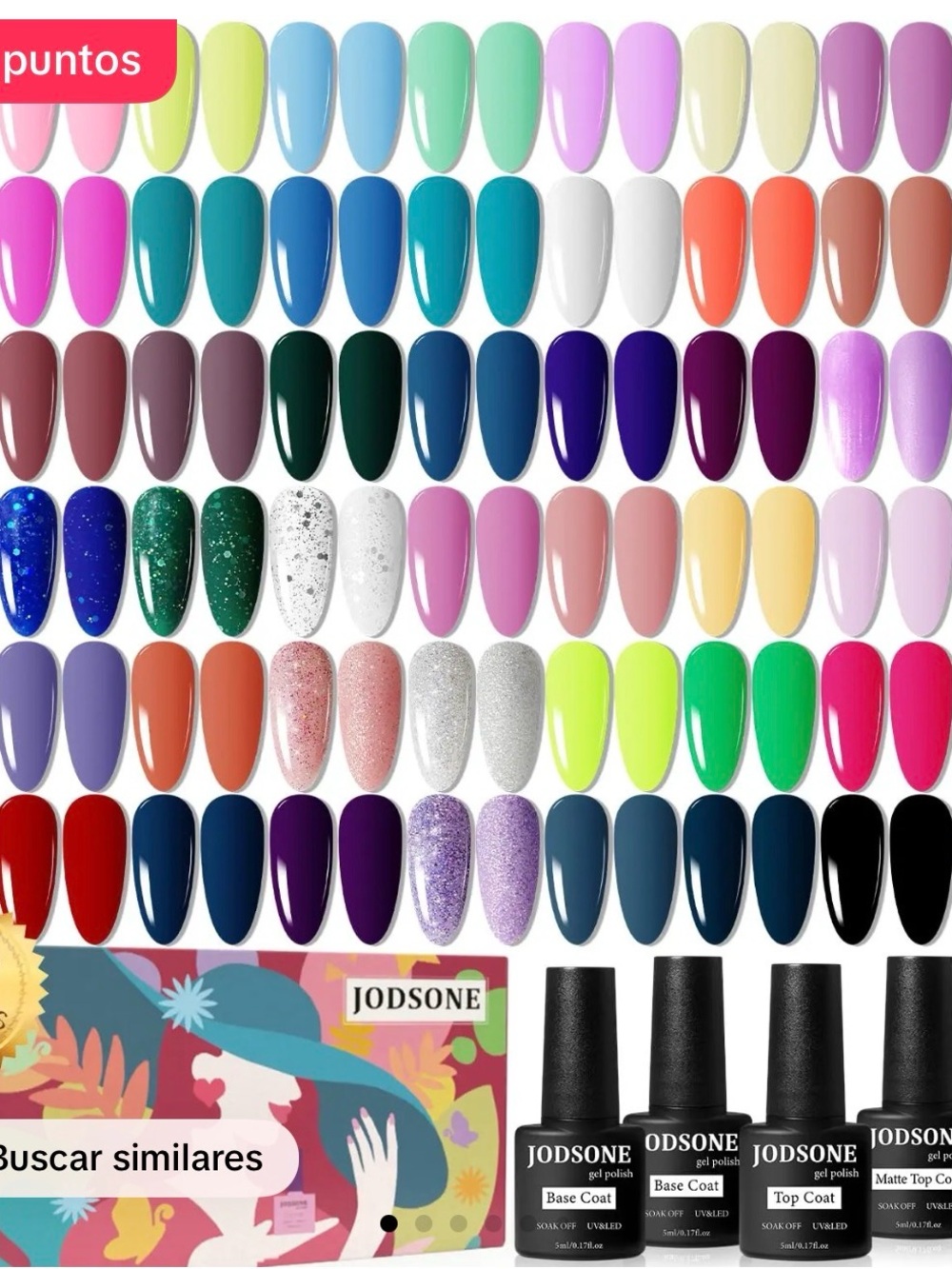 JODSOBE 60 PCS  Gel Nail Polish Started  Kit Combination of light & Dark Colors